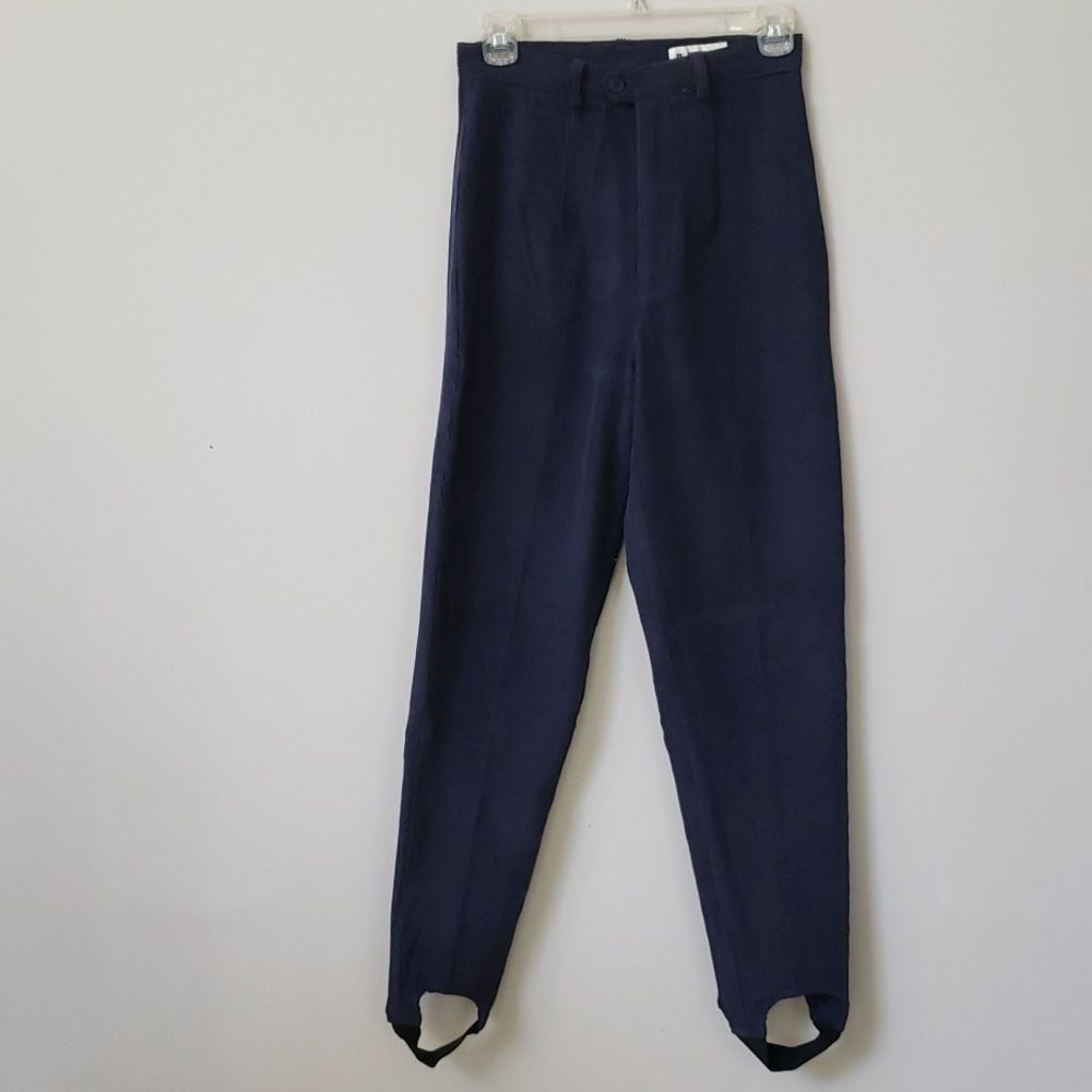 Blue Corduroy Stirrup Pants Womens sz 5 High Waist
